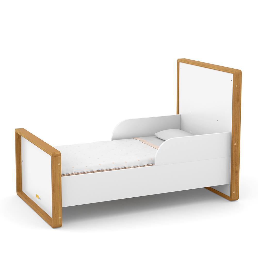 Berço Americano Tutto New Branco Soft/Freijó com Capitonê e Colchão Physical - Matic Móveis