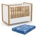 Berço Americano Tutto New Branco Soft/Freijó e Colchão Baby Physical - Matic Móveis 