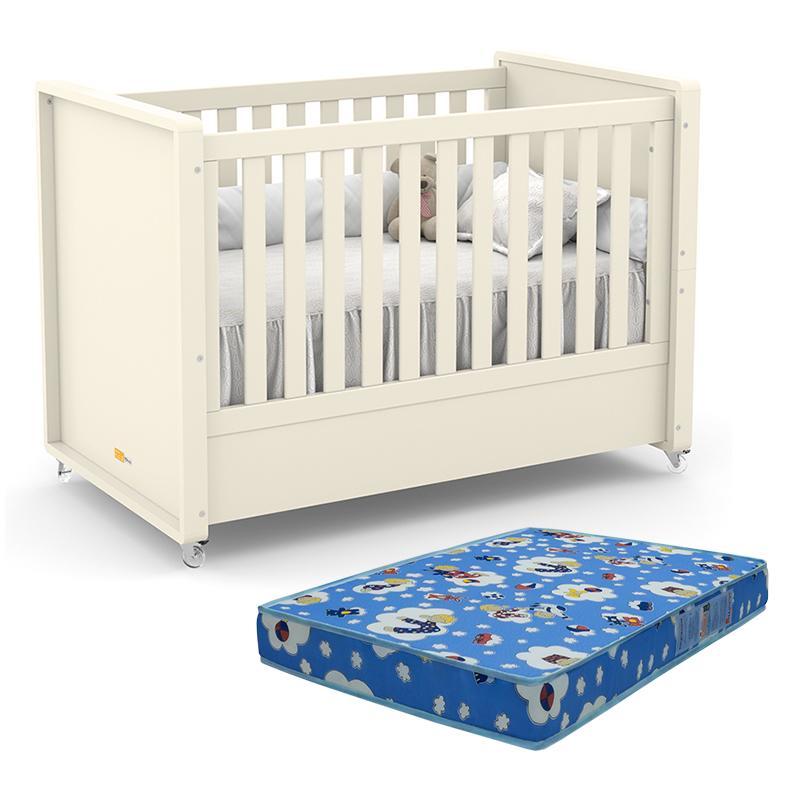 Berço Americano Tutto New Off White e Colchão Baby Physical - Matic Móveis  
