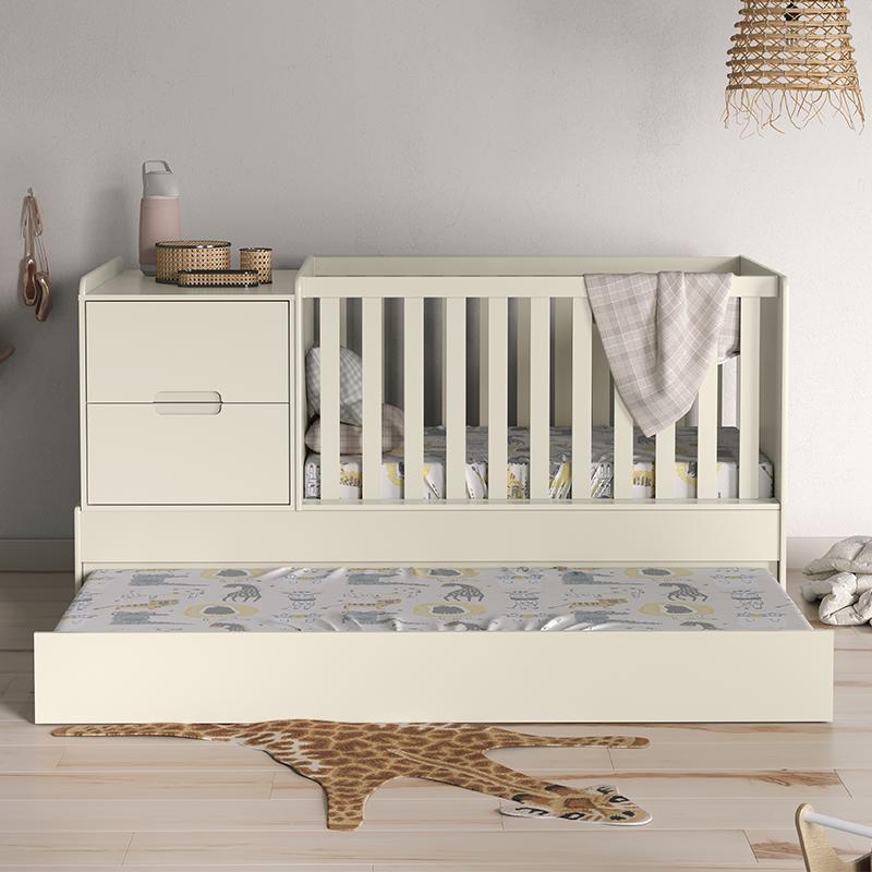 Berço Multifuncional Formare com Cama Auxiliar Off White e Colchão Baby Physical - Matic Móveis