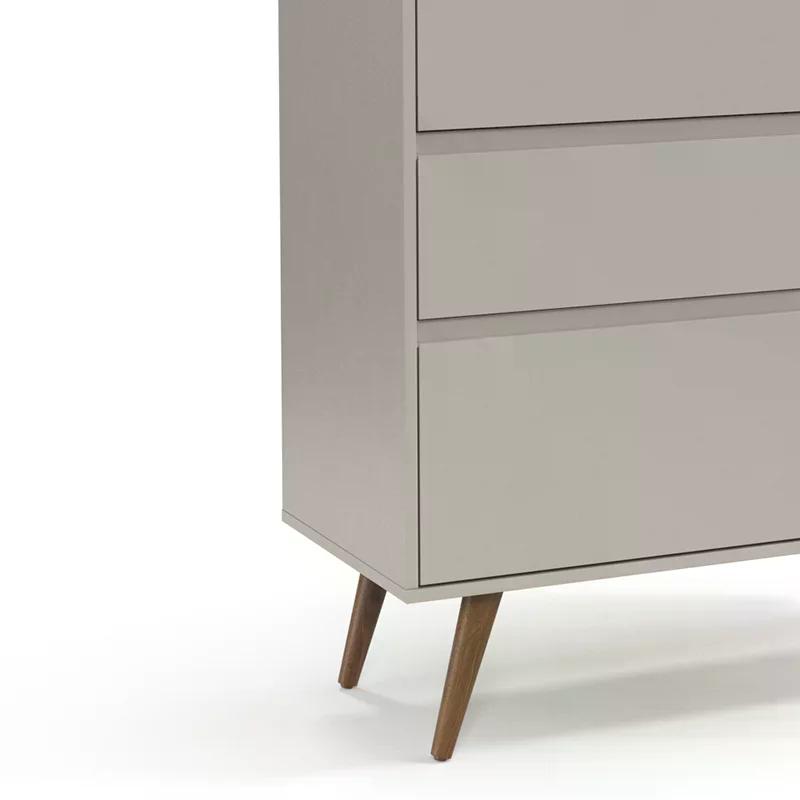 Cômoda Infantil Retrô Clean 3 Gavetas Cinza/Eco Wood - Matic Móveis