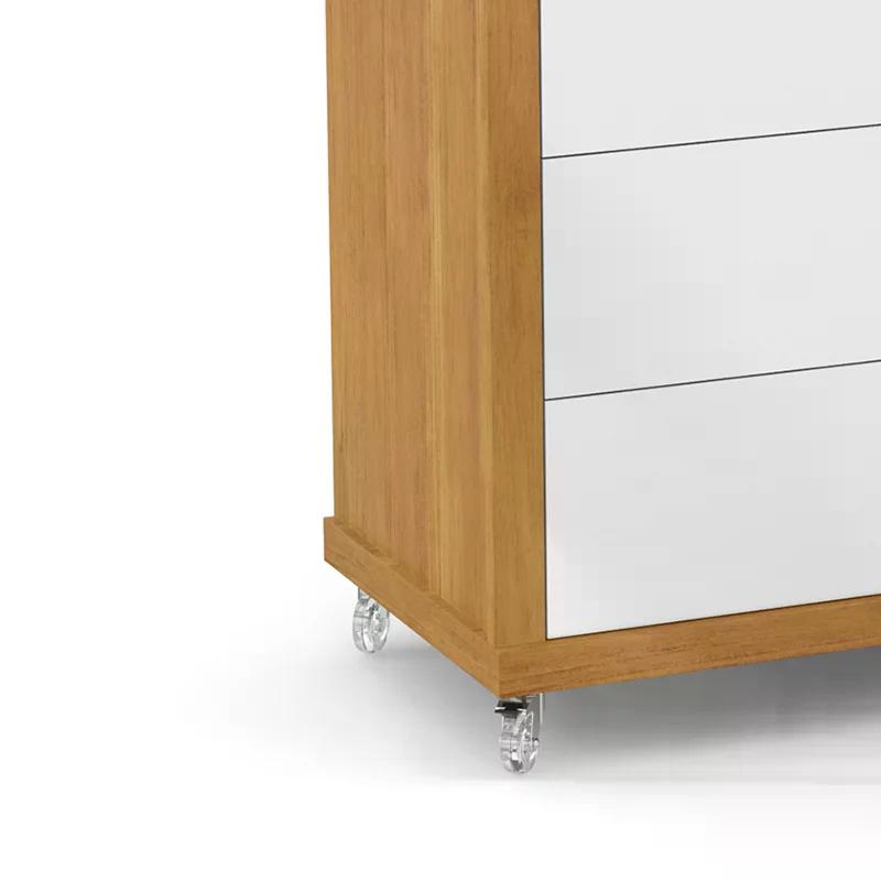 Cômoda Infantil Tutto New 4 Gavetas Freijó/Branco Soft - Matic Móveis