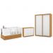 Dormitório Completo Infantil Tutto New 2 Portas de Correr, Cômoda e Berço Multifuncional Formare Branco Soft/Freijó - Matic Móveis