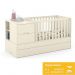 Dormitório Completo Infantil Tutto New 2 Portas de Correr, Cômoda e Berço Multifuncional Formare Off White - Matic Móveis