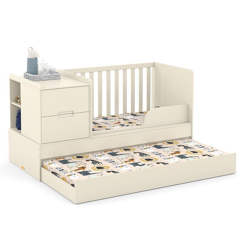 Dormitório Completo Infantil Tutto New 2 Portas de Correr, Cômoda e Berço Multifuncional Formare Off White - Matic Móveis