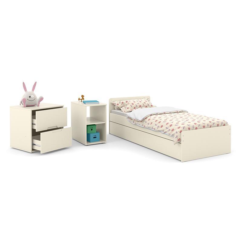 Dormitório Completo Infantil Tutto New 2 Portas de Correr, Cômoda e Berço Multifuncional Formare Off White - Matic Móveis