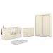Dormitório Completo Infantil Tutto New 2 Portas de Correr, Cômoda, Berço Multifuncional Formare e Colchão D18 Off White - Matic Móveis