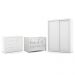 Dormitório Tutto New 2 Portas, Cômoda 1 Porta e Berço Branco Soft com Capitonê - Matic Móveis