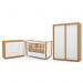 Dormitório Tutto New 2 Portas, Cômoda 1 Porta e Berço Branco Soft/Freijó - Matic Móveis 