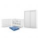 Dormitório Tutto New 2 Portas, Cômoda 1 Porta, Berço Branco Soft com Colchão - Matic Móveis