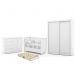 Dormitório Tutto New 2 Portas, Cômoda 1 Porta, Berço Branco Soft com Colchão D18 - Matic Móveis