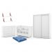 Dormitório Tutto New 2 Portas, Cômoda 1 Porta, Berço Branco Soft com Colchão e Prateleiras - Matic Móveis