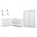 Dormitório Tutto New 2 Portas, Cômoda 1 Porta, Berço Branco Soft e Prateleiras - Matic Móveis
