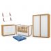 Dormitório Tutto New 2 Portas, Cômoda 1 Porta, Berço Branco Soft/Freijó com Colchão e Prateleiras - Matic Móveis  