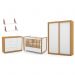 Dormitório Tutto New 2 Portas, Cômoda 1 Porta, Berço Branco Soft/Freijó e Prateleiras - Matic Móveis  