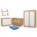 Dormitório Tutto New 2 Portas, Cômoda 1 Porta, Berço Freijó/Branco Soft com Colchão e Prateleiras - Matic Móveis  