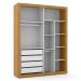 Dormitório Tutto New 2 Portas, Cômoda 4 Gavetas e Berço Freijó/Branco Soft com Capitonê e Colchão Physical - Matic Móveis