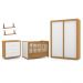 Dormitório Tutto New 2 Portas, Cômoda 4 Gavetas e Berço Freijó/Branco Soft com Capitonê e Prateleiras - Matic Móveis