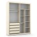 Dormitório Tutto New 2 Portas, Cômoda 4 Gavetas e Berço Off White com Capitonê e Colchão Supreme - Matic Móveis