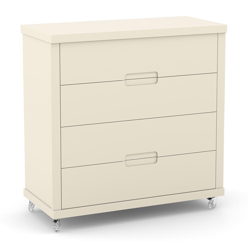 Dormitório Tutto New 2 Portas, Cômoda 4 Gavetas e Berço Off White com Capitonê e Colchão Supreme - Matic Móveis