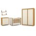 Dormitório Tutto New 2 Portas, Cômoda 4 Gavetas e Berço Off White/Freijó com Capitonê e Prateleiras - Matic Móveis