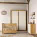 Dormitório Tutto New 2 Portas, Cômoda, Berço Freijó/Off White com Colchão e Prateleiras - Matic Móveis  