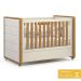 Dormitório Tutto New 4 Portas, Cômoda 1 Porta e Berço Off White/Freijó com Capitonê e Colchão Supreme - Matic Móveis