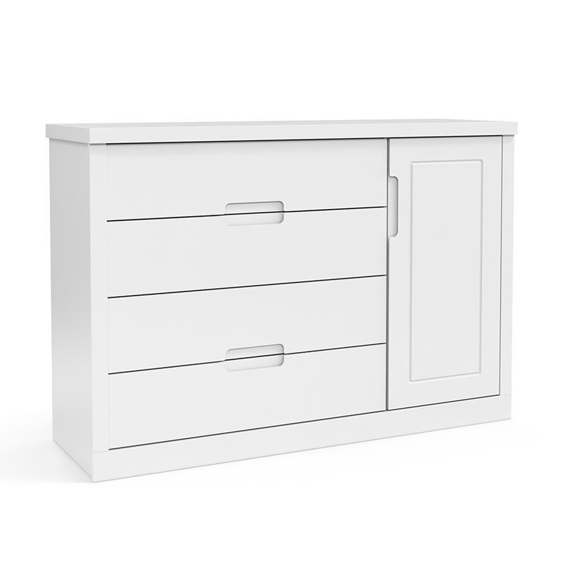 Dormitório Tutto New 4 Portas, Cômoda 1 Porta, Berço Branco Soft - Matic Móveis