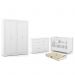 Dormitório Tutto New 4 Portas, Cômoda 1 Porta, Berço Branco Soft com Colchão D18 - Matic Móveis