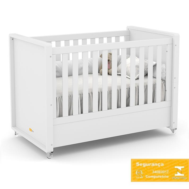 Dormitório Tutto New 4 Portas, Cômoda 1 Porta, Berço Branco Soft com Colchão D18 - Matic Móveis