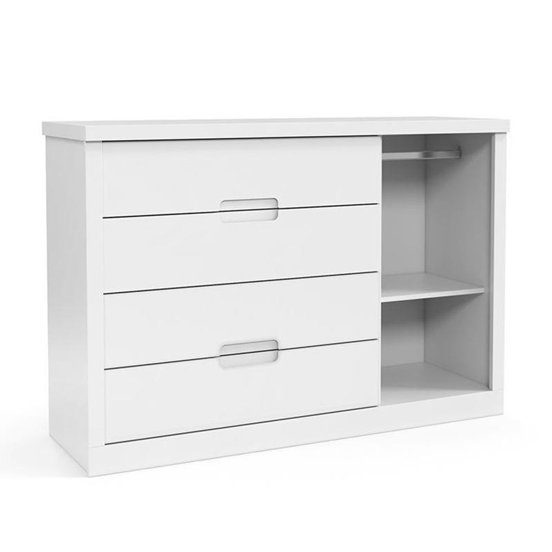 Dormitório Tutto New 4 Portas, Cômoda 1 Porta, Berço Branco Soft com Colchão D18 - Matic Móveis