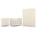 Dormitório Tutto New 4 Portas, Cômoda 4 Gavetas e Berço Off White com Capitonê - Matic Móveis
