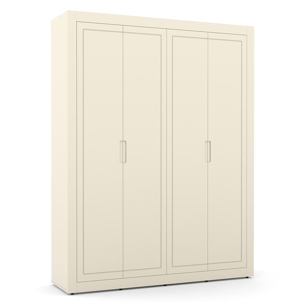 Dormitório Tutto New 4 Portas, Cômoda 4 Gavetas e Berço Off White com Capitonê - Matic Móveis