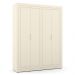 Dormitório Tutto New 4 Portas, Cômoda 4 Gavetas e Berço Off White com Capitonê e Colchão Physical - Matic Móveis
