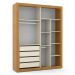 Dormitório Tutto New 4 Portas, Cômoda 4 Gavetas e Berço Off White/Freijó com Capitonê e Colchão Physical - Matic Móveis