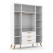 Guarda Roupa Infantil 4 Portas e 3 Gavetas Retrô Branco Soft/Eco Wood - Matic Móveis