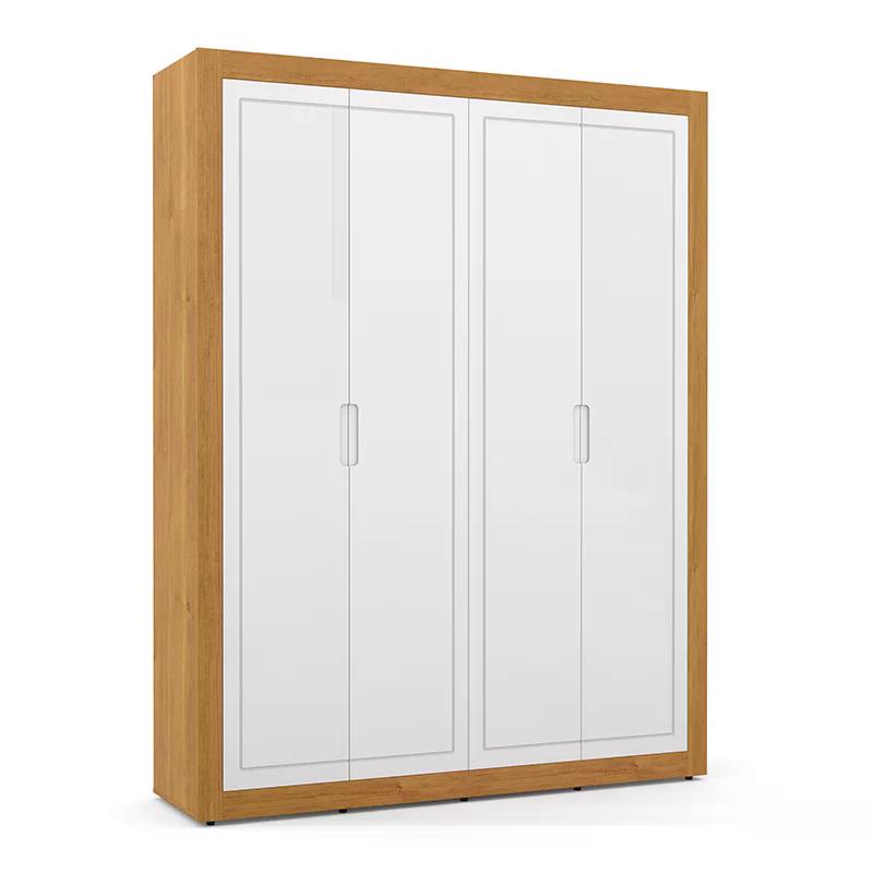Guarda Roupa Infantil Tutto New 4 Portas Freijó/Branco Soft - Matic Móveis
