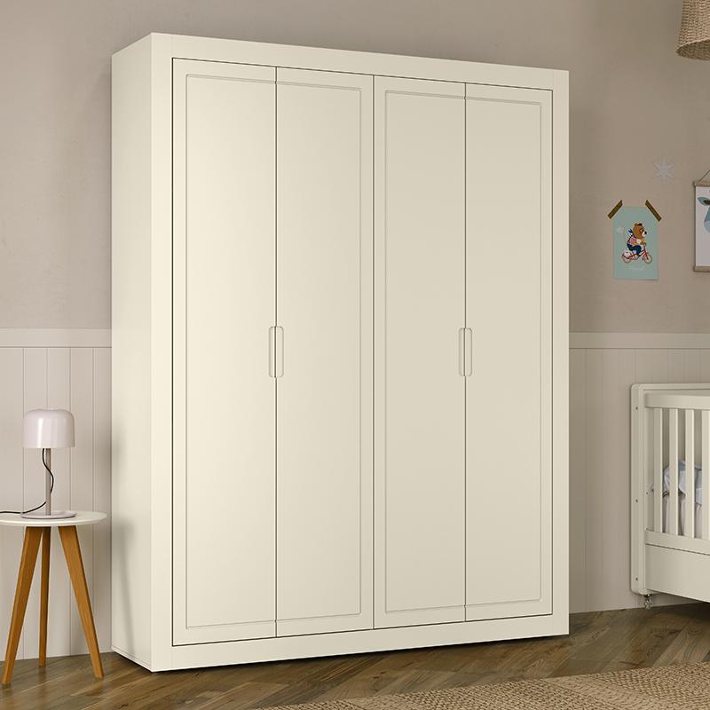 Guarda Roupa Infantil Tutto New 4 Portas Off White - Matic Móveis