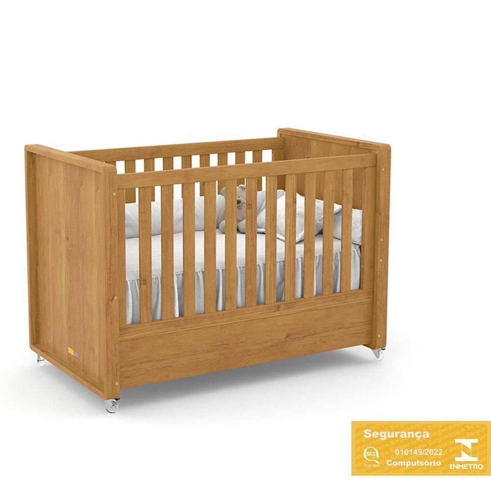 Jogo de Quarto Infantil Tutto New Cômoda 1 Porta e Berço Freijó/Off White com Capitonê - Matic Móveis
