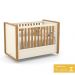 Jogo de Quarto Infantil Tutto New Cômoda 1 Porta e Berço Off White/Freijó com Capitonê - Matic Móveis