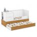 Jogo de Quarto Infantil Tutto New Cômoda 4 Gavetas e Berço Multifuncional Formare Branco Soft/Freijó - Matic Móveis