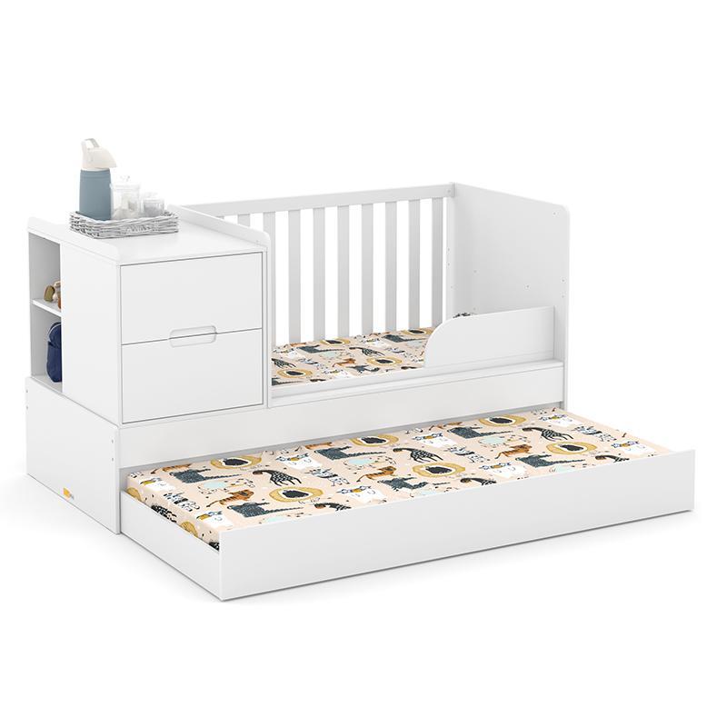 Jogo de Quarto Infantil Tutto New Cômoda com Porta e Berço Multifuncional Formare Branco Soft - Matic Móveis