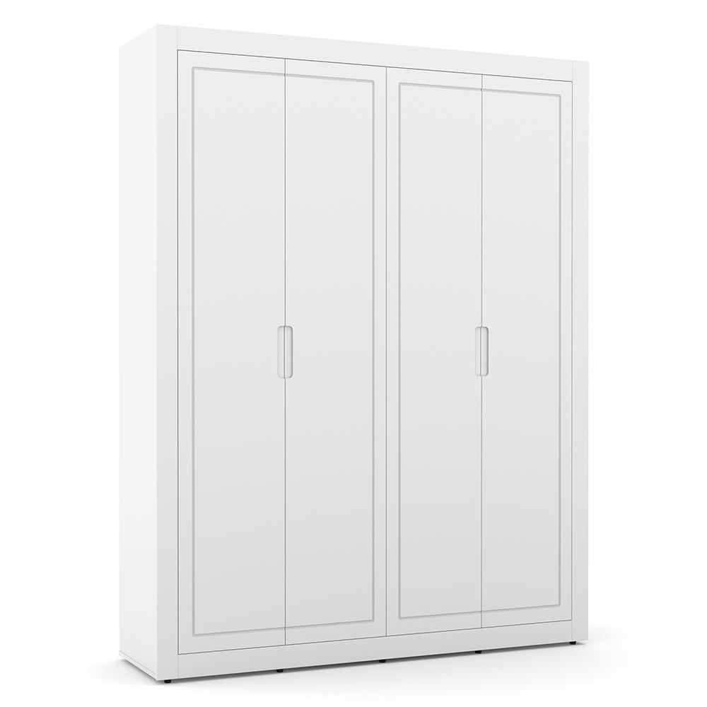 Jogo de Quarto Infantil Tutto New Guarda Roupa 4 Portas e Berço Branco Soft com Capitonê - Matic Móveis