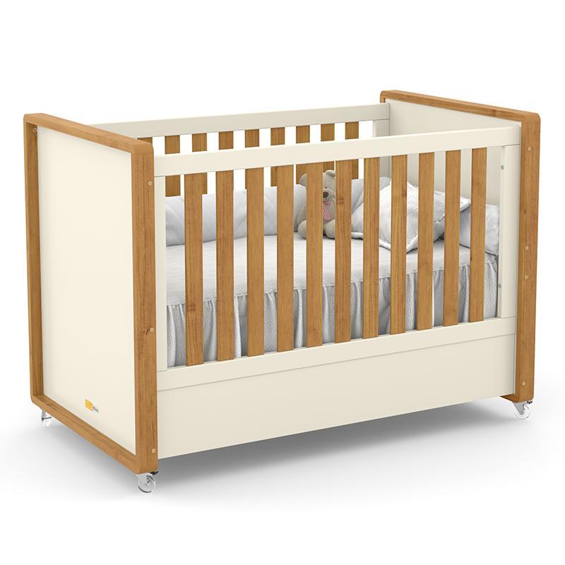Jogo de Quarto Infantil Tutto New com Berço e Cômoda 4 Gavetas Off White/Freijó - Matic Móveis  