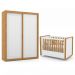 Jogo de Quarto Infantil Tutto New com Guarda Roupa 2 Portas e Berço Branco Soft/Freijó - Matic Móveis  