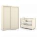 Jogo de Quarto Infantil Tutto New com Guarda Roupa 2 Portas e Berço Off White - Matic Móveis 