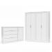 Jogo de Quarto Infantil com Guarda Roupa 4 Portas e Cômoda Tutto New Branco Soft - Matic Móveis