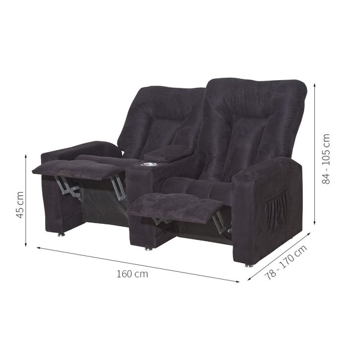 [OUTLET] Poltrona 2 Lugares Reclinável Jetti Marrom