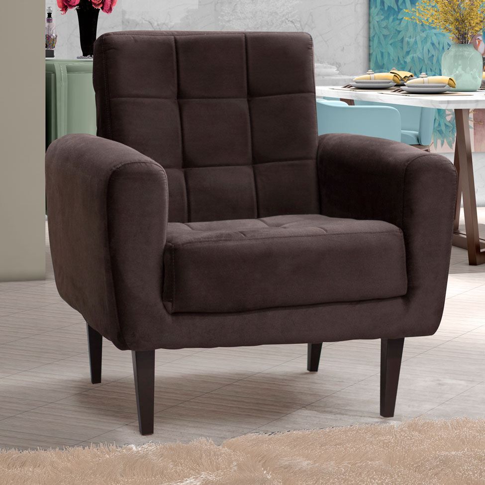 Conjunto com 2 Poltronas Lívia Marrom