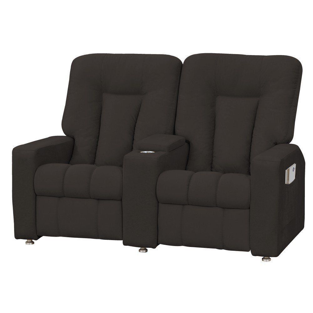 Poltrona Dupla Reclinável para Cinema Jetta MX8 Suede Pena Marrom B-376 - Matrix